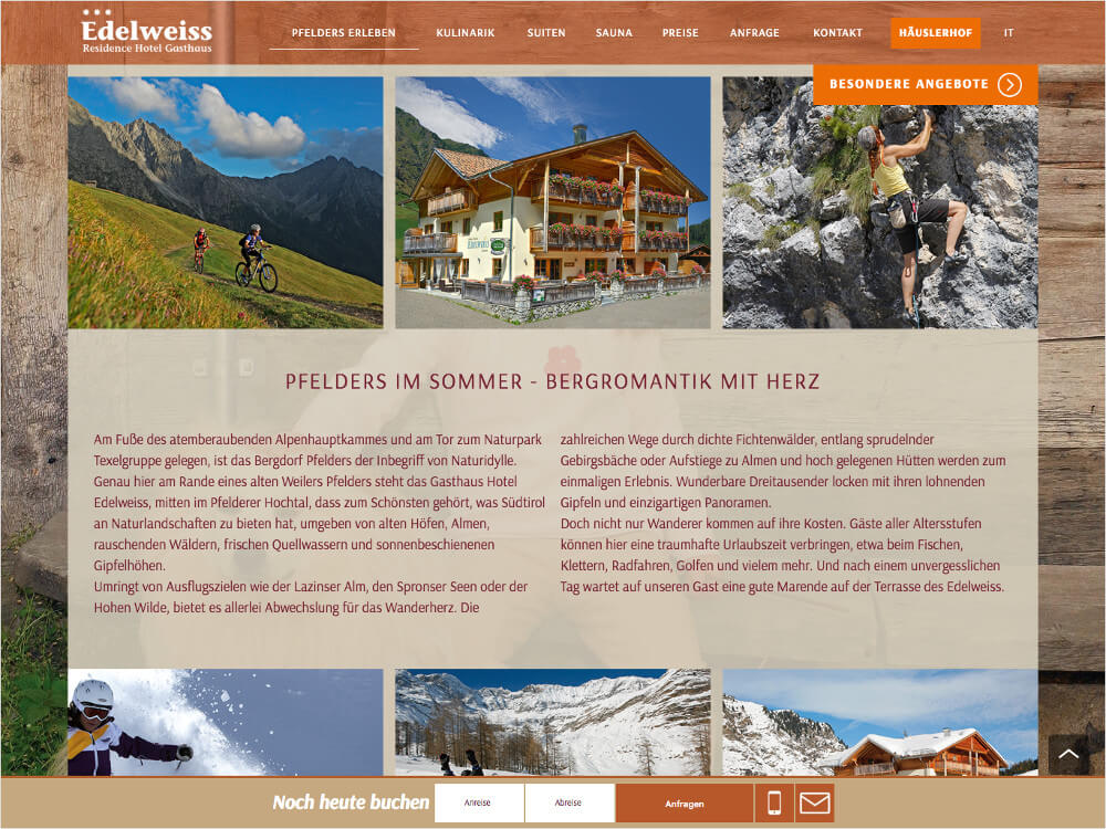 Website edelweiss-pfelders.it Screenshot zepra.it